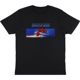 พร้อมส่ง ผ้าฝ้ายบริสุทธิ์ T-shirt     BAND DEPECHE MODE - MUSIC FOR THE MASSES  T-SHIRT BAND PREMIUM   HITAM PRIA   PRIA