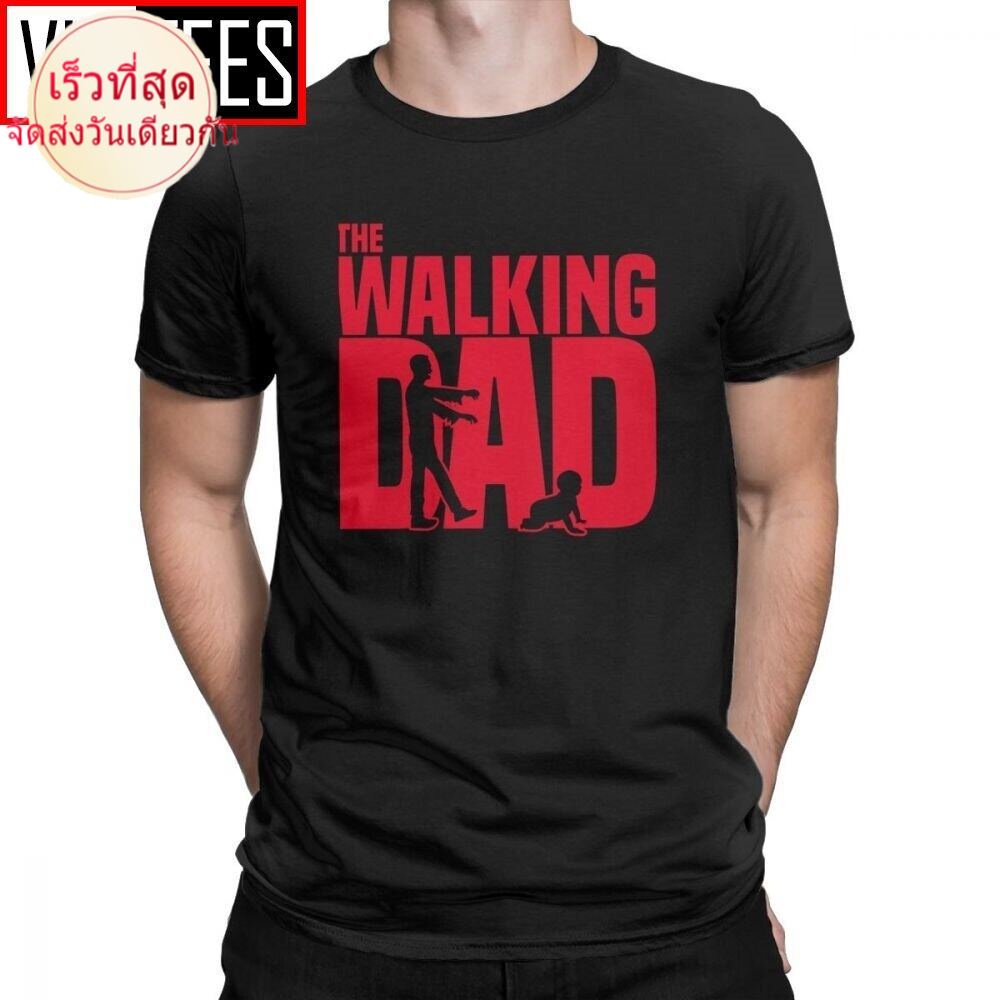 เสื้อยืดแขนสั้นCTMan T Shirt The Walking Dead The Walking Dad Simple Short Sleeves Tees Shirt Round Collar Clothes Cotto