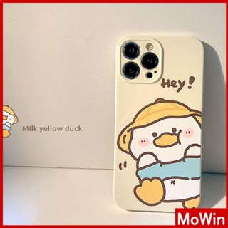 Mowin - เข้ากันได้สำหรับ เคสไอโฟน เคสไอโฟน11 เคส iphone 11 iPhone 14 Pro Max เคสไอโฟนครีมเคสนิ่มเคลือบมัน TPU เคสกล้องกันกระแทกป้องกันเป็ดสีเหลืองน่ารักเข้ากันได้กับ iPhone 13 Pro max 12 Pro Max 11 xr xs max 7 8Plus