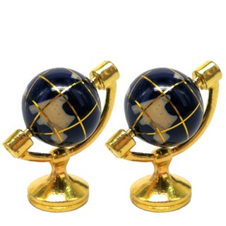 2pcs Landscape Decorative Unique Desktop Antique Fairy Garden Vintage Metal Mini World Miniature Globe