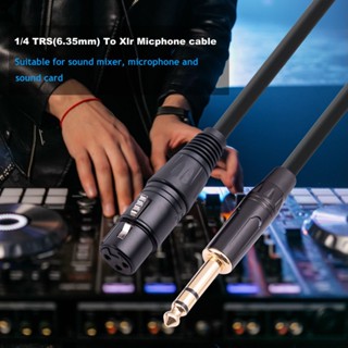 สายเคเบิลพาวเวอร์ซัพพลายไมโครโฟน 48V 1/4 TRS 6.35 ซม. Cale to Female Balanced XLR Mixer