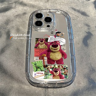 🌈Ready Stock🏆Compatible for iPhone 14 13 12 11 Pro Max X Xr Xs Max 8 7 6 6s Plus SE 2020 Cartoon Bear Illustration Phone Case Shockproof Air Cushion Silicone Protective Back Cover