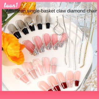 โซ่เพชร โซ่แต่งเล็บ อะไหล่ตกแต่งเล็บ โซ่เพชรทอง โซ่ไข่ปลาเงิน 3D Nail Rhinestones Chain เจ้าสาวเล็บตกแต่ง [28ซม.]Cod