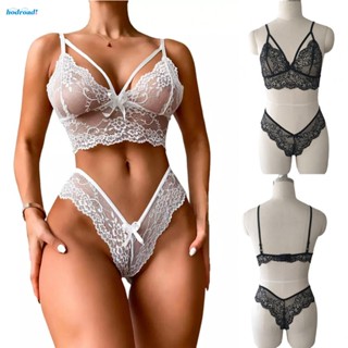 【HODRD】Womens Bra Set Lingerie Nightwear S-2XL See Through Set Sexy Sleepwear【Fashion】