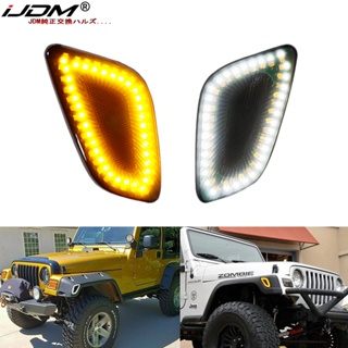 Ijdm ไฟเลี้ยวด้านข้าง สีเหลืองอําพัน สีขาว แบบเปลี่ยน สําหรับ 1997-2006 Jeep Wrangler Models OEM 55157033Aa, 55157032Aa, CH2521141Ch2520141