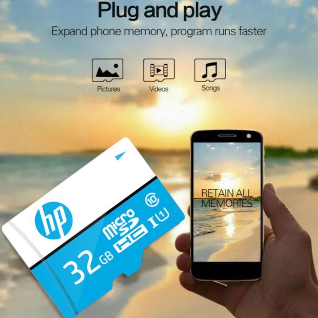 ⚡️กรุงเทพฯด่วน1ชั่วโมง⚡️ HP U1 32GB HFUD032-1U1 MICROSD CARD CLASS 10 สําหรับกล้องวงจรปิด โดรนมือถือ รับประกัน 2ปี