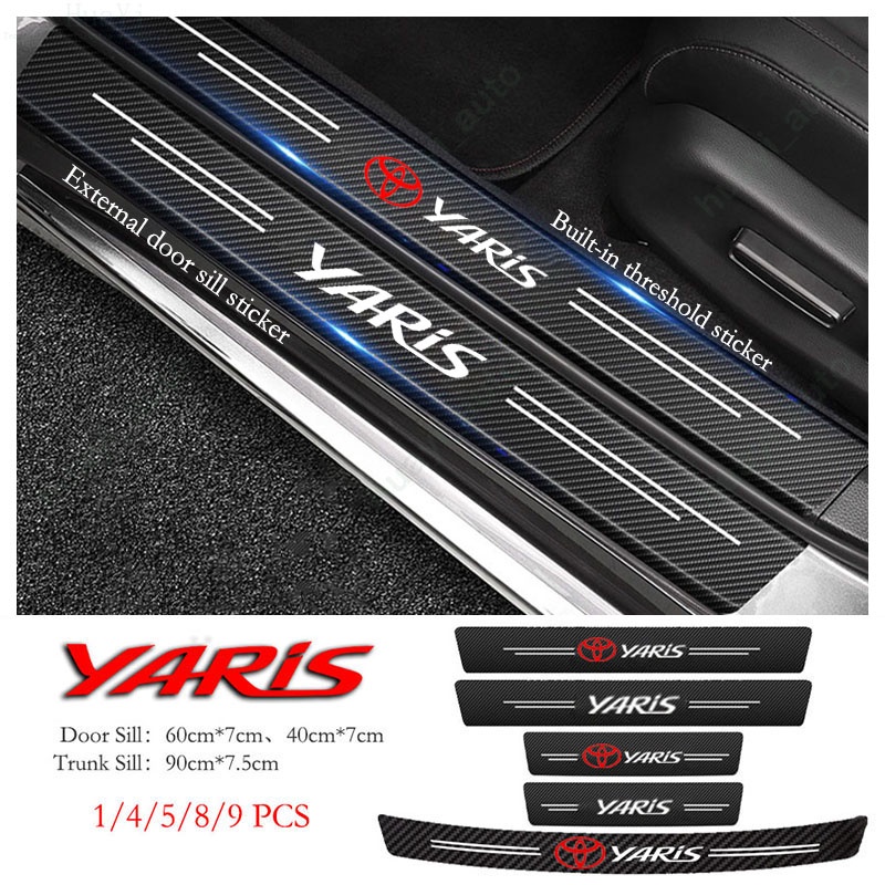 สติกเกอร์คาร์บอนไฟเบอร์ ป้องกันรอยขีดข่วน สําหรับติดขอบประตูรถยนต์ Toyota Yaris G3 XP130 XP150 G4 XP