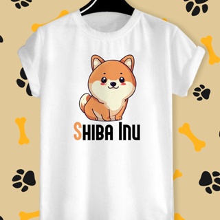 เสื้อยืดสกรีนลาย น้องหมา ชิบะอินุ (Shiba Inu) ผ้า TK สีสันสดใส ใส่สบาย ไม่ยืดไม่ย้วย