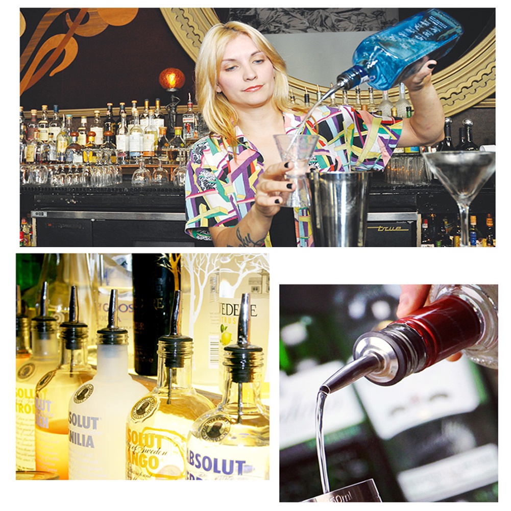 ★COD★จัดส่งทันที จุกรินเหล้า จุกรินน้ำ จุกรินไวท์ บาร์เทนเดอร์ จุกสแตนเลส Bottle pourer 1/2/3/5 ชิ้น - รูปที่ 3