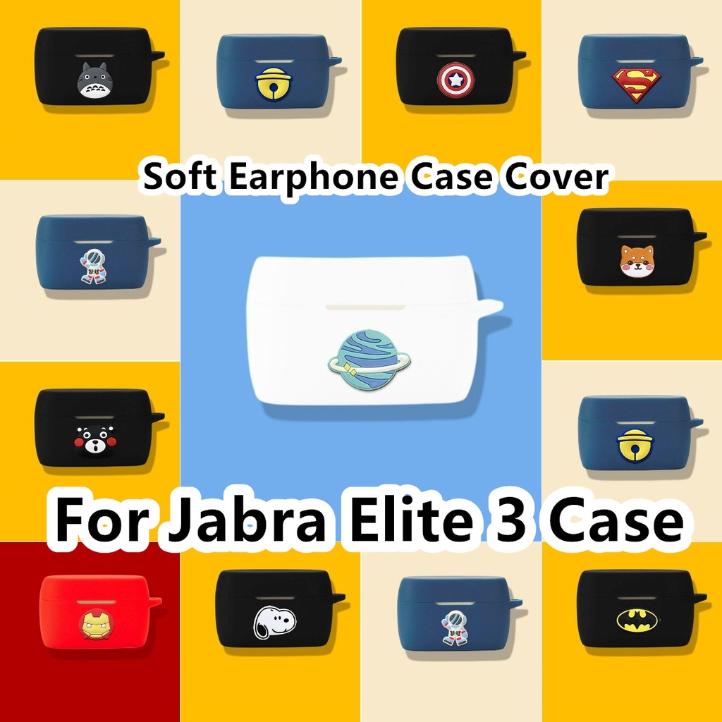 สําหรับ Jabra Elite 3 กรณี Cool Tide รูปแบบการ์ตูนสําหรับ Jabra Elite 3 ปลอกหูฟังแบบนุ่มฝาครอบ