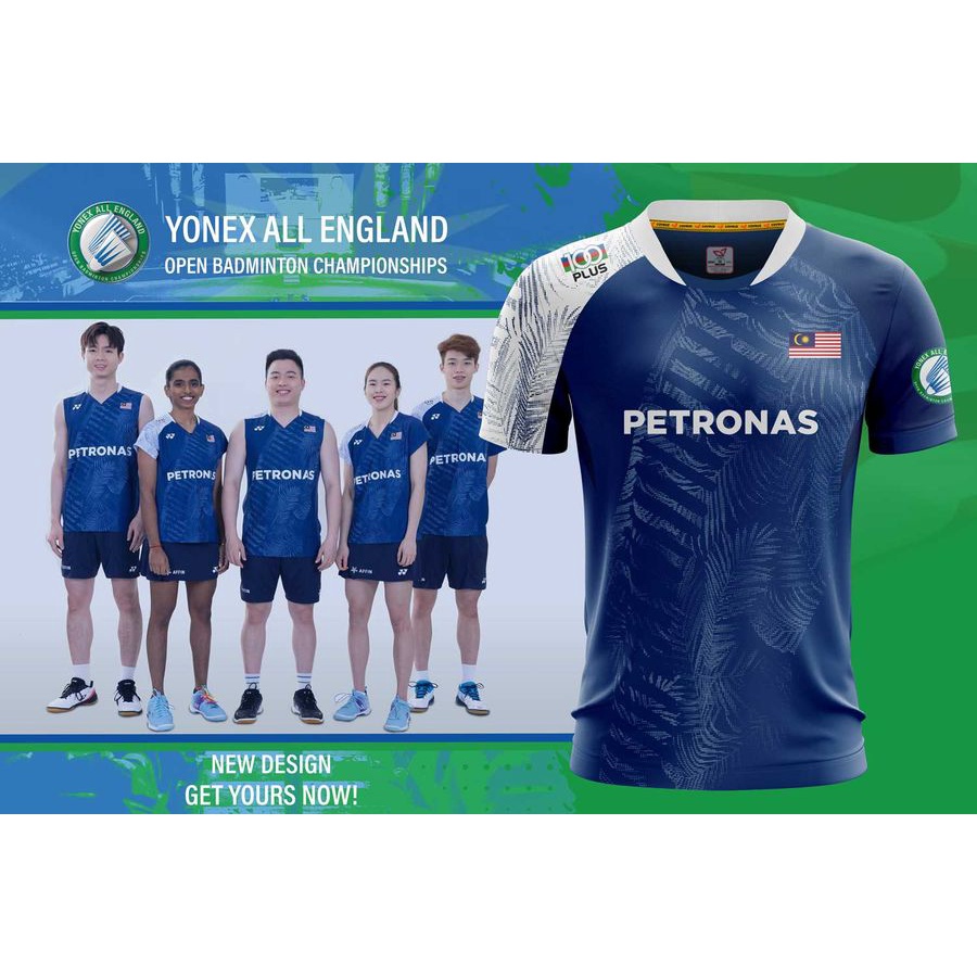 เสื้อกีฬาแบดมินตัน ลายทีมชาติมาเลเซีย Yonex All England Petronas 2024 Yonex 2023 Victor Petronas Jersey