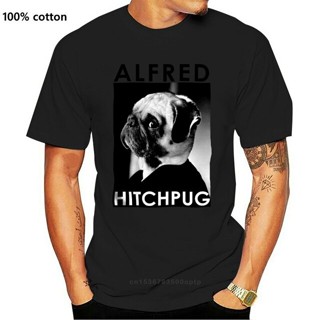 เสื้อยืด พิมพ์ลายสุนัขปั๊กตลก Alfred Hitchpug ของขวัญ สําหรับผู้ชาย ไซซ์ 4XL 5XL 6XL