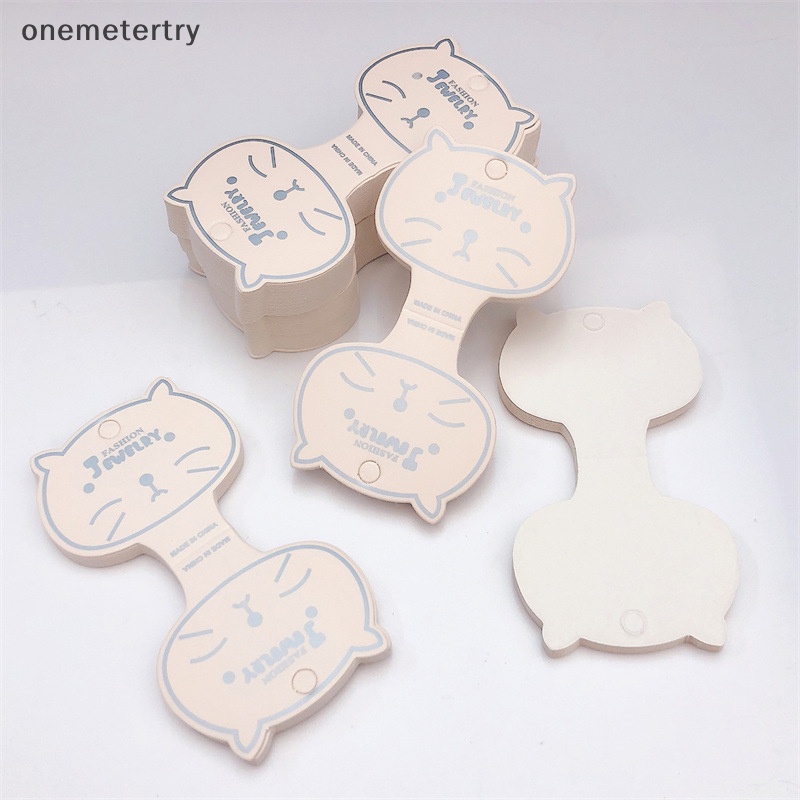 Onem 50pcs Cat Face กระดาษคราฟท์บรรจุแท็กการ์ด Handmade ผมเครื่องประดับจอแสดงผลแสตมป์ n