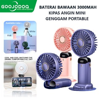 Goojodoq Mini Fan 3000mAh 5-Speed Wind พัดลมพกพาแบบพกพา Character LED Display พัดลมพกพาแบบพกพา พัดลมมินิอโร