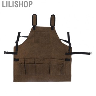 Lilishop Woodworking Shop Apron Large  Pocket Adjustment Shoulder Straps Waxed US