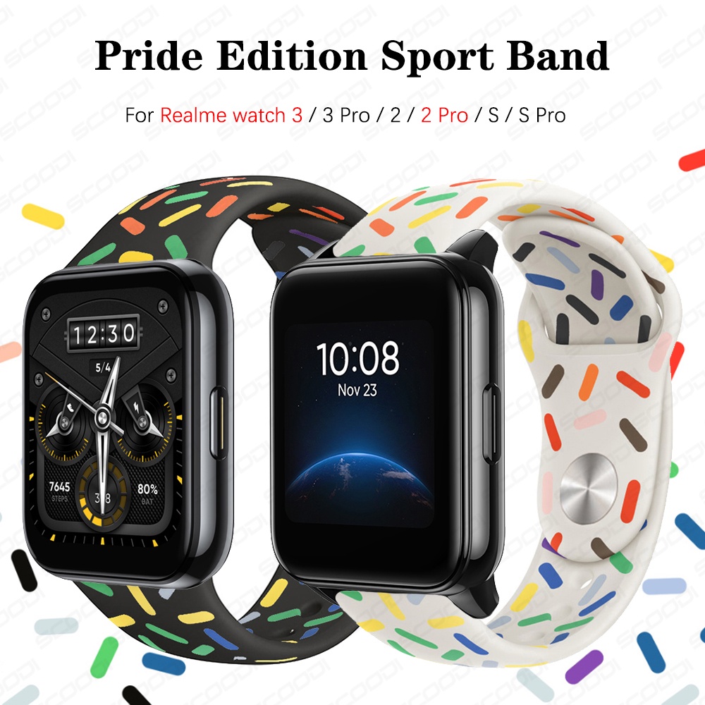 Pride Edition Sport Band สําหรับ Realme watch 2 /2Pro / 3 /3 Pro /5 / S /S Pro / T1 SmartWatch band 