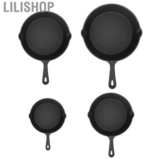 Lilishop Cast Iron Skillet Even Heat Spread Cast Iron Pre Seasoned Easy Cooking Cast Iron Pan for Grill Oven Broiler Skillet Frying Pan