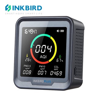 Inkbird PTH-9A 6-in-1 เต็นท์ตรวจสอบอุณหภูมิ และความชื้น CO2 PM2.5 AQI พร้อมสัญญาณเตือน สําหรับห้อง สํานักงาน