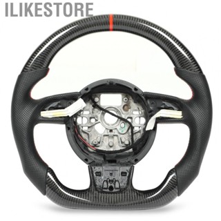 Ilikestore Racing Steering Wheel  Epoxy Coating Perforated Leather Car Carbon Fiber Steering Wheel Flat Bottom  for A7 S7 4G8