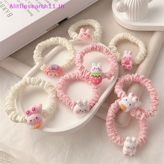 Alittlesearch11 ยางรัดผม ทรงกลม ลายกระต่ายน่ารัก สีชมพู ขนาดเล็ก แฟชั่นสไตล์เกาหลี สําหรับเด็กผู้หญิง