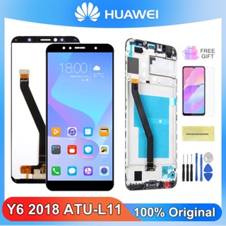 หน้าจอสัมผัสดิจิทัล LCD 5.7 นิ้ว สําหรับ Huawei Y6 2018 ATU L31 L21 LX1 L42 Huawei Y6 Prime 2018