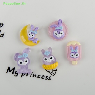 Peacellow กิ๊บติดผมเรซิ่น ลายการ์ตูนกระต่ายน่ารัก Diy อุปกรณ์เสริม สําหรับตกแต่งเคสโทรศัพท์ 10 ชิ้น