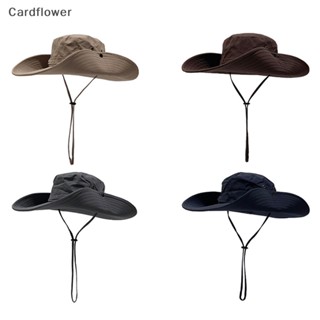 &lt;Cardflower&gt; หมวกคาวบอยตะวันตก สไตล์วินเทจ สีดํา เหมาะกับฤดูร้อน สําหรับผู้ชาย และผู้หญิง