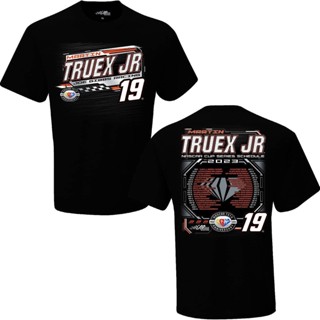 เสื้อยืด ลายตารางหมากรุก มาร์ติน Truex Jr 2023 สีดํา