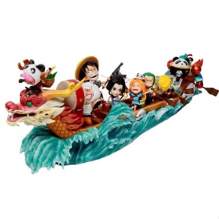 [Spot quick delivery] One piece GK Grass Group Dragon Boat full set Luffy Solon mountain Zhi Qiao Ba super large hand-made model decoration wholesale