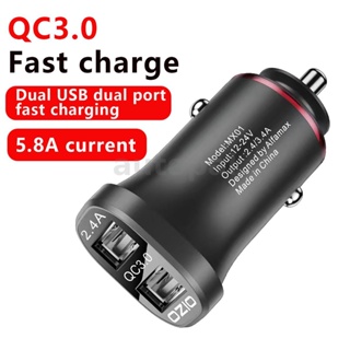 ที่ชาร์จในรถยนต์ 29W 2.4A + QC3.0 พอร์ต USB คู่ กระแสไฟ 5.8A สําหรับรถบรรทุก 12V 24V