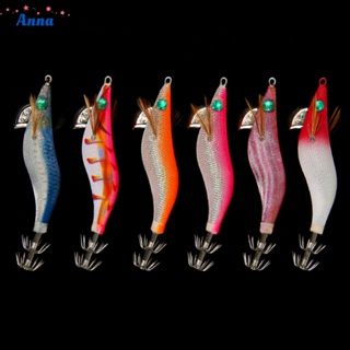 【Anna】Baits Wood-Shrimp 2.5# 3.0# 3.5# EGI-SUTER R Squid Fishing Lure Fluorescent