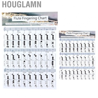 Houglamn Flute Fingering Chart  Chord Smooth for Practice Teaching Aids Instrument Students