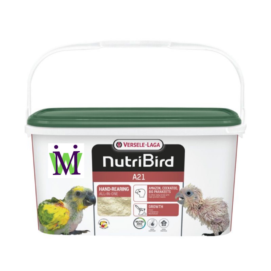 Nutribird A21 3Kg อาหารลูกป้อน อาหารลูกนก สูตรสำหรับลูกนกทุกสายพันธ์ุ อาหารลูกป้อนนก อาหารนก
