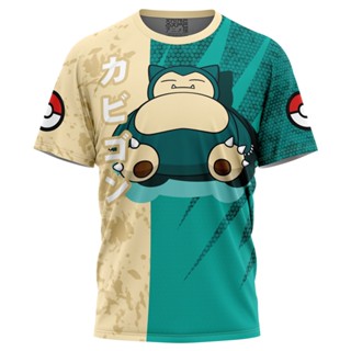 เสื้อยืด พิมพ์ลายโปเกม่อน Snorlax Attack