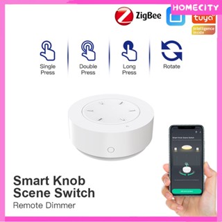 [พร้อม] Tuya Zigbee สมาร์ทปุ่มลูกบิดฉากสวิตช์สติกเกอร์สุ่มไร้สายสมาร์ทโฮมรีโมทสวิตช์ไฟหรี่การเชื่อมโยงอัจฉริยะ