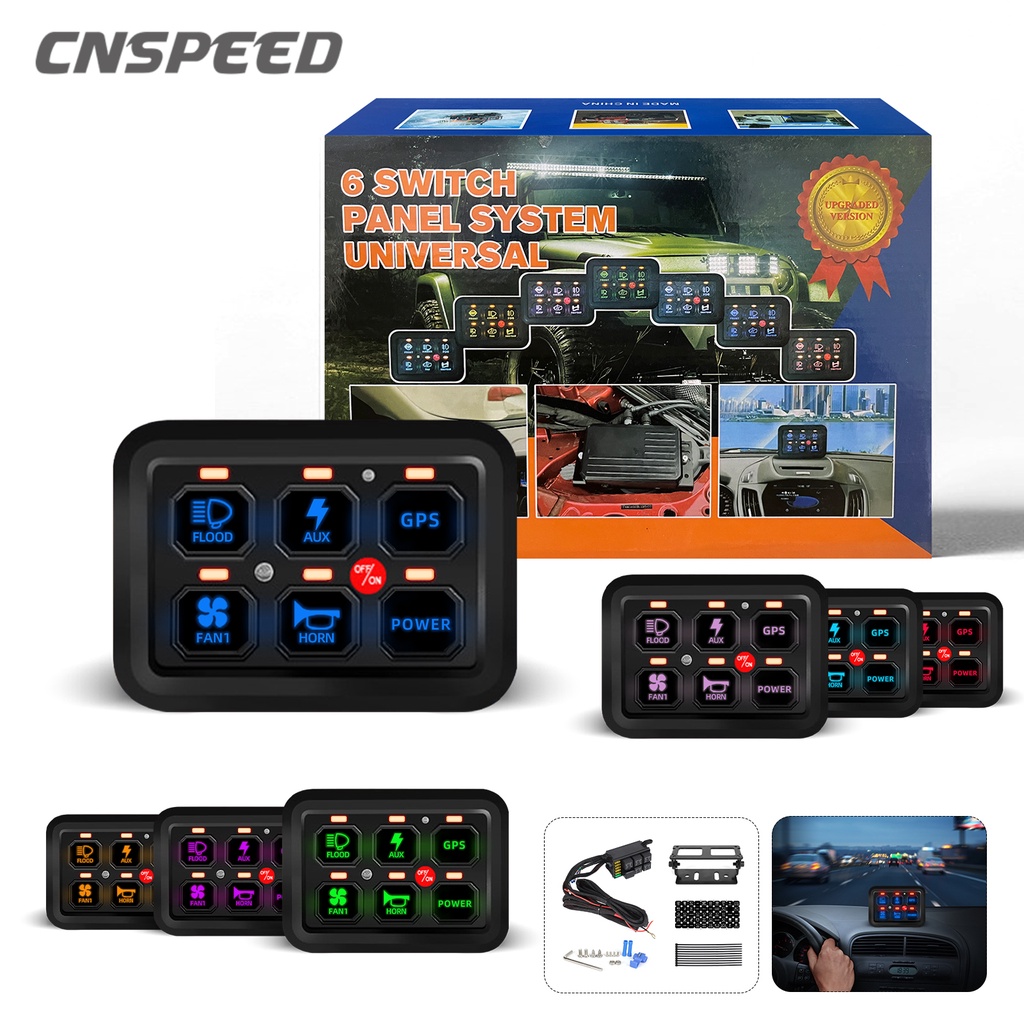 6 Gang/8 Gang/12 Gang LED 12 V/24 V ชุดแผงสวิทช์ Universal Circuit Control รีเลย์ระบบสวิทช์สัมผัสพร้