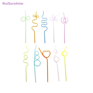 Ruisurshine หลอดดูดน้ําพลาสติก หลากสี สําหรับดื่มชานม 10 ชิ้น