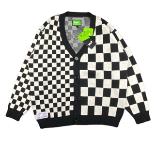 Mcf CHECKERBOARD KNIT CARDIGAN การ์ดถัก