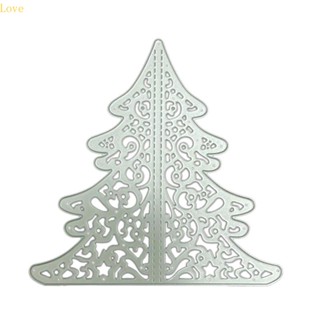 Love Christmas Tree แผ่นแม่แบบ ตัดลายนูน สําหรับตกแต่งสมุด การ์ด คริสต์มาส DIY