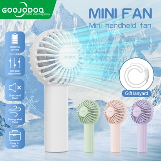 GOOJODOQ 3000mAh Mini Fan Portable Handheld kipas mini Strong Wind อัพเกรดพัดลมมินิมือถือน่ารัก