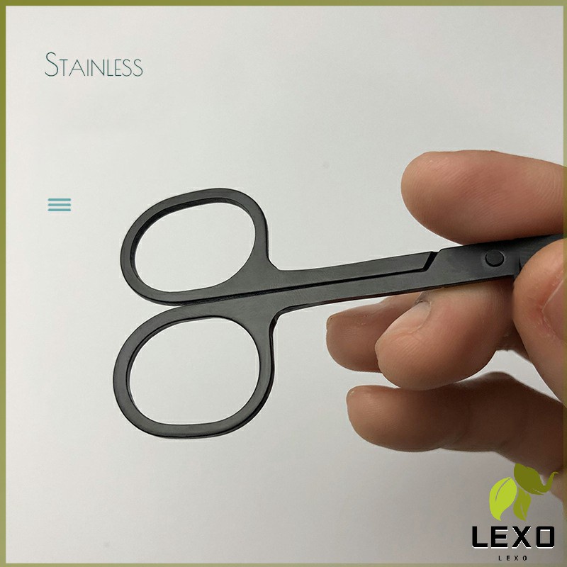 LEXO กรรไกร ตัดขนจมูก  ตัดเล็ม ตัดขนคิ้ว สแตนเลส  ใช้ได้หลายอย่าง beauty scissors - รูปที่ 4