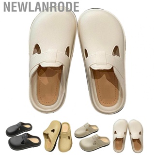 Newlanrode Slippers  Soft Flat Bottom Fashion Closed Toe Loose PU for Holiday Women