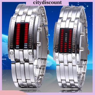 &lt;citydiscount&gt; นาฬิกาข้อมือดิจิทัล สายเหล็กทังสเตน เรืองแสง แฟชั่น สําหรับคู่รัก