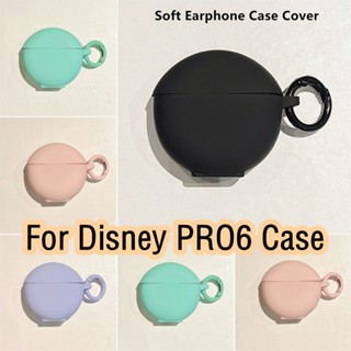 【คุณภาพสูง】เคสหูฟัง แบบนิ่ม สีพื้น สําหรับ Disney PRO6 PRO 6