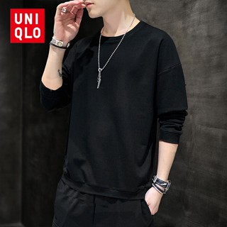 Uni.qlo เสื้อกันหนาวลําลอง แขนยาว คอกลม ระบายอากาศ ใส่สบาย แฟชั่นเรียบง่าย สําหรับผู้ชาย และผู้หญิง [M-5XL]