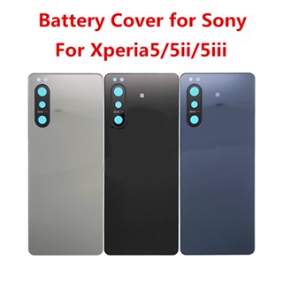 เคสด้านหลัง สําหรับ Sony Xperia 5 ii iii 5ii 5iii 6.1&amp;quot; Xperia5iii เคสแบตเตอรี่ แบบเปลี่ยน พร้อมเลนส์กล้องโลโก้