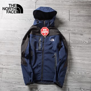 เสื้อแจ็กเก็ตสูท มีฮู้ด แบบนิ่ม ปักลายโลโก้ The North Face ป้องกันรอยขีดข่วน กันน้ํา แบบดั้งเดิม สําหรับกลางแจ้ง