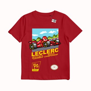 เสื้อยืด ลาย Sakazuki F1 FORMULA ONE CHARLES LECLERC 16 SCUDERIA FERRARI 8 BIT NES สําหรับเด็ก