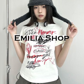 EMILIA SHOP  เสื้อยืด เสื้อครอป เสื้อผ้าแฟชั่นผู้หญิง สไตล์เกาหลี ins 2023 ใหม่  Trendy Comfortable ทันสมัย ทันสมัย A29J0ZZ 36Z230909