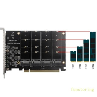 Fun อะแดปเตอร์การ์ดขยาย Nvme Mkey Ssd Raid Pciex16 Array สําหรับคอมพิวเตอร์